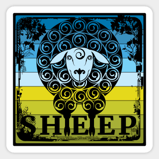 Retro sheep Sticker